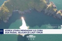 Korea Utara Luncurkan Dua Rudal Jelajah Strategis dari Kapal Selam di Laut Timur